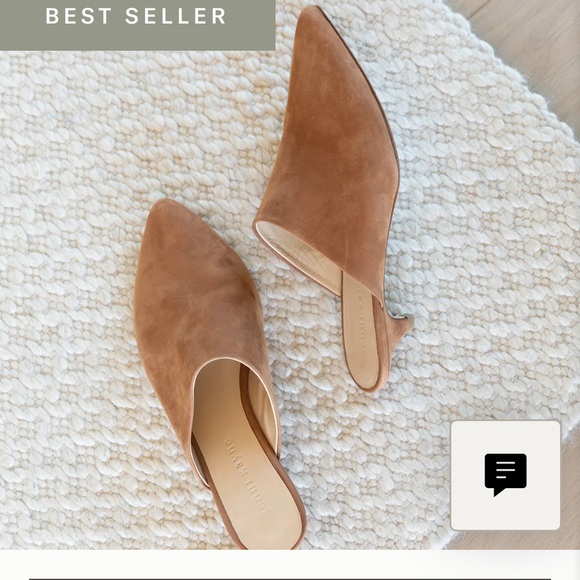 Jenni Kayne Walnut Color Oiled Leather Kitten Heeled Mules - Picture 16 of 16